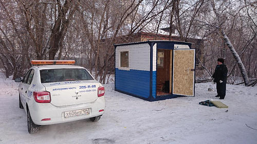 Охранной организацией "Илир" в Красноярске по ул. Советская, 41 мобильным постом охраны взято под охрану заброшенное строение
